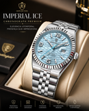 Relógio Masculino Imperial Ice Chronograph Premium – Aço Inoxidável | Quartz | Calendário
