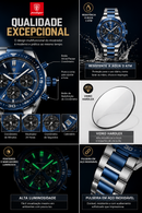 Relógio Cronógrafo Premium Chronos Imperial Blue