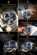 Relógio Masculino Chronos Imperial Blue Premium – Aço Inoxidável | Quartz | Luminoso | 3ATM